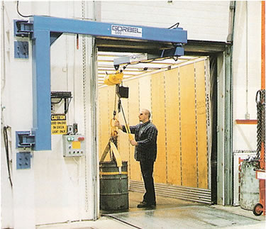 articulating jib cranes wall column mounted