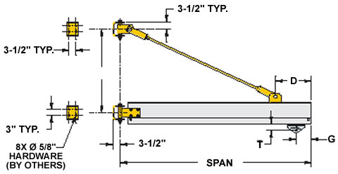 aluminum wall mounted work station jib cranes dimensions