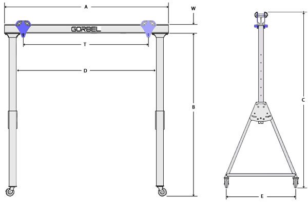 aluminum gantry crane drawing