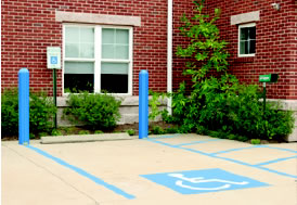 blue bollard post sleeve