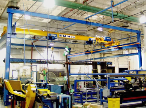 complete free standing overhead bridge crane and hoist