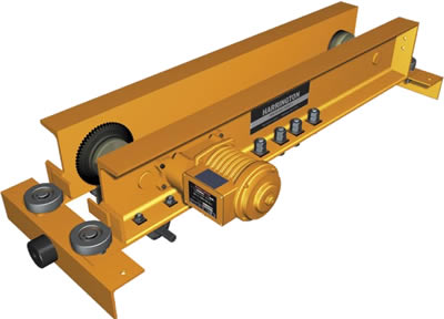 um single girder underhung motorized end trucks