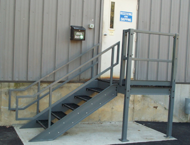 BOCA Type Stair and Exit Left Landing at Receiving Entrance