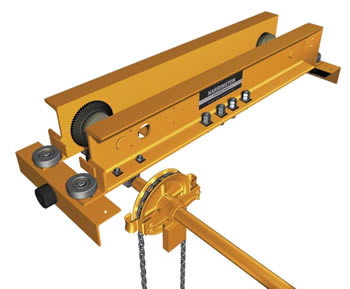 up single girder underhung push end trucks